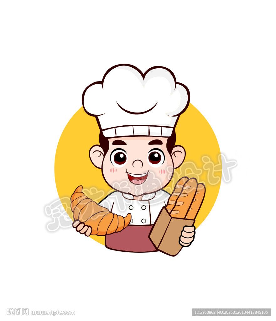 卡通面包师头像