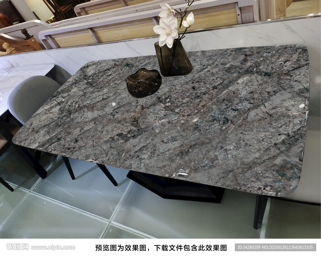岩板餐桌奢石超晶石大理石源文件