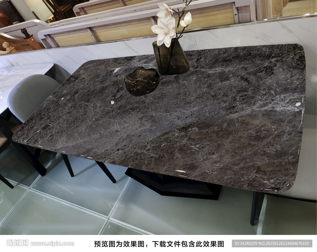 岩板餐桌奢石超晶石大理石源文件