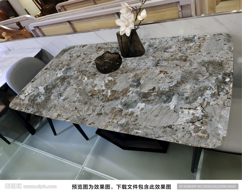 岩板餐桌奢石超晶石大理石源文件