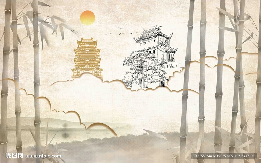 新中式背景墙
