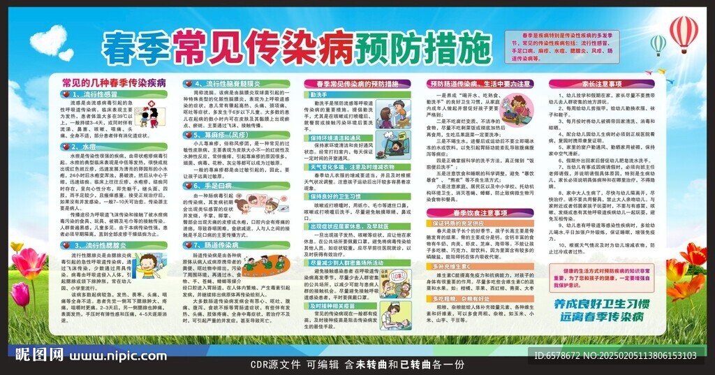 春季常见传染病预防知识宣传栏