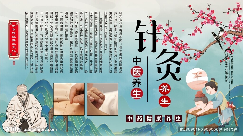针炙背景墙