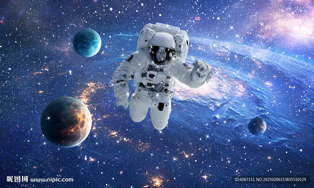 太空宇宙星球宇航员银河星空背景