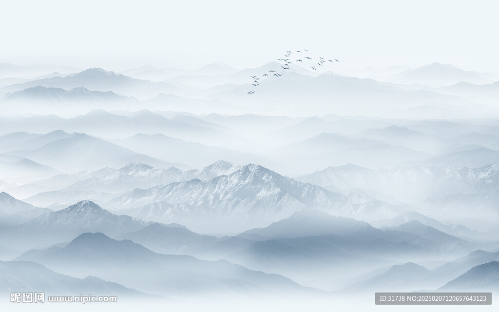 远山近水水墨风景