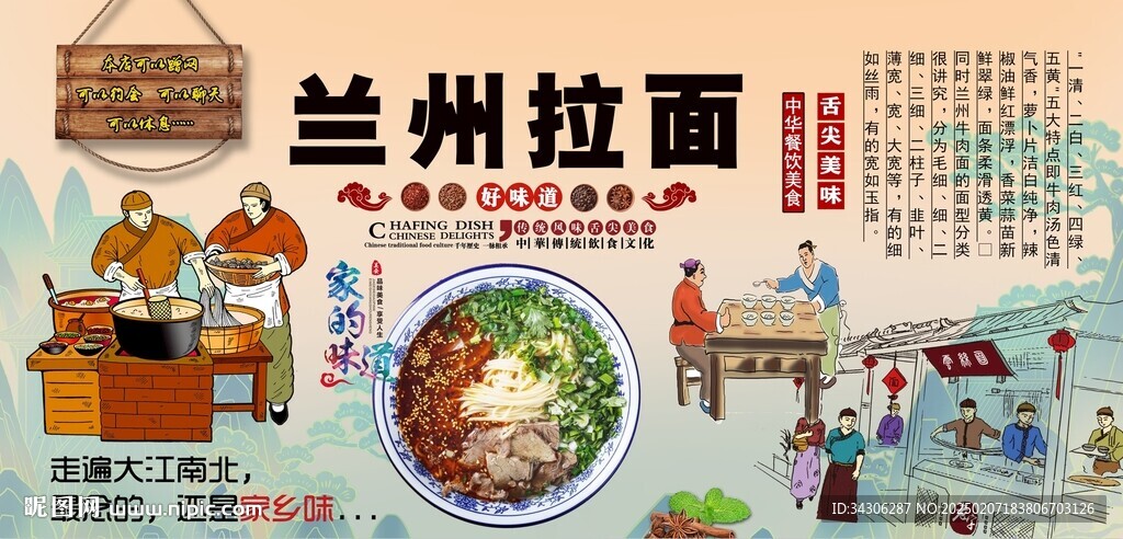 兰州拉面背景墙