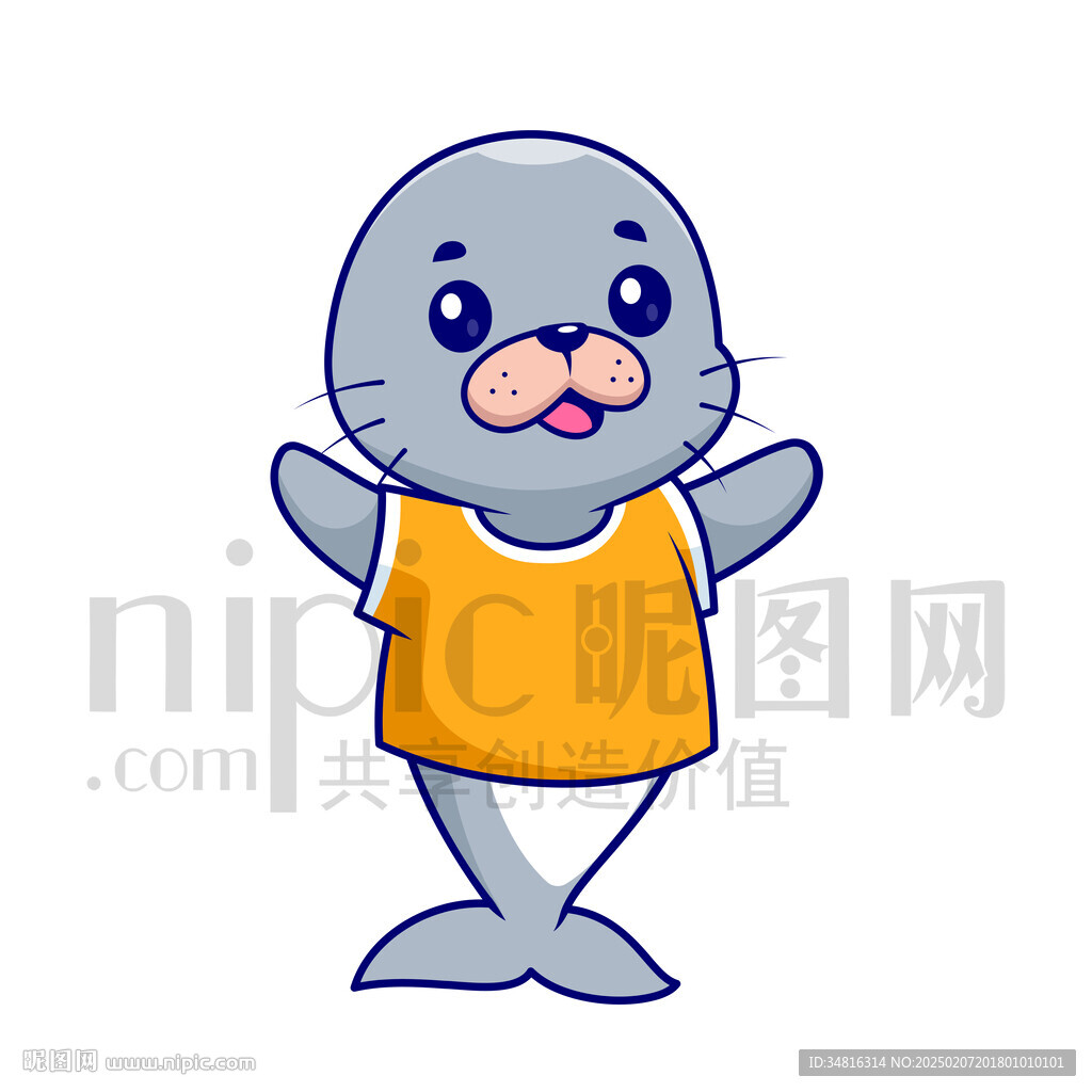可爱卡通海狮