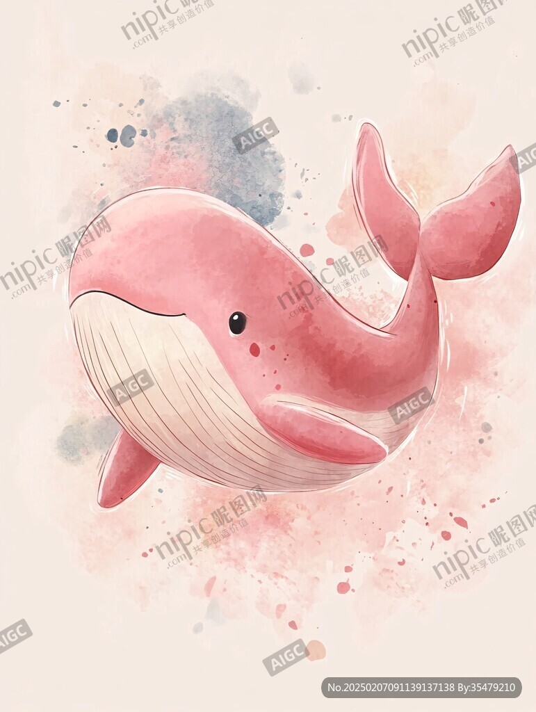 鲸鱼海豚插画