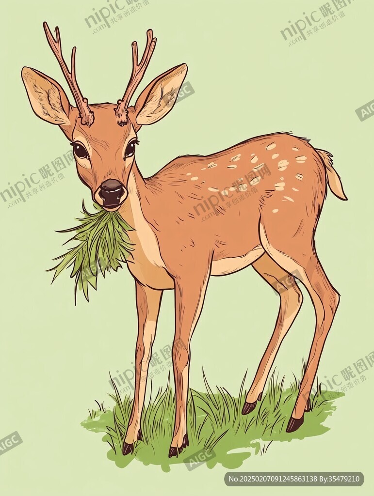鹿茸插画