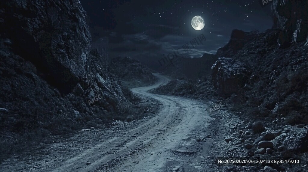 月光下的小路
