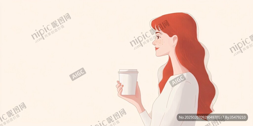 喝奶茶的女生
