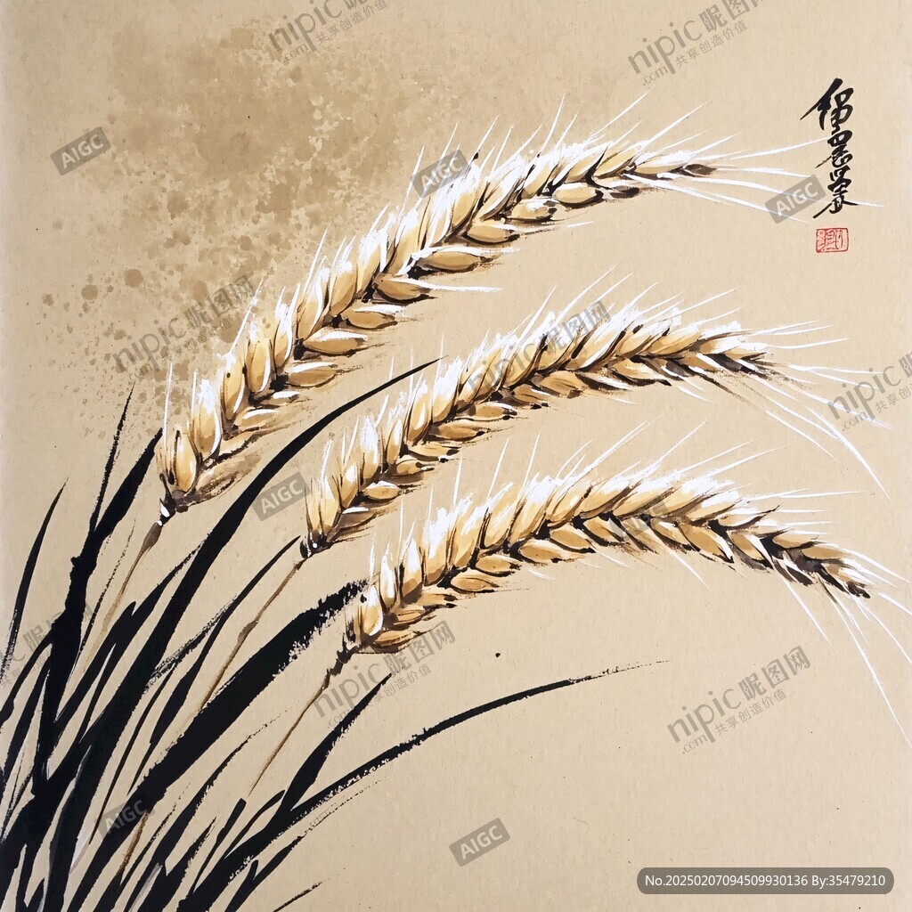 稻穗艺术画
