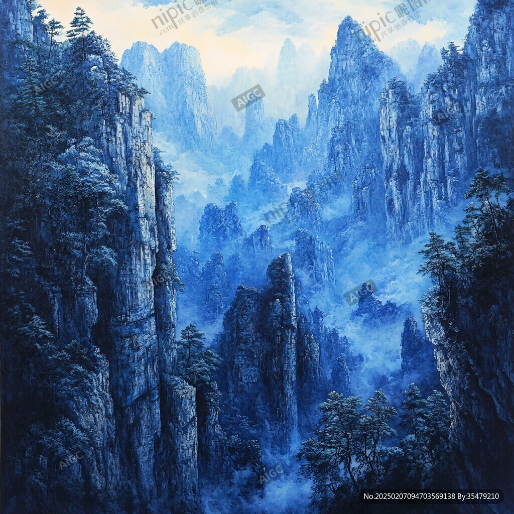 九华山油画