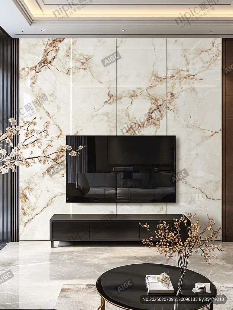 轻奢大理石背景墙