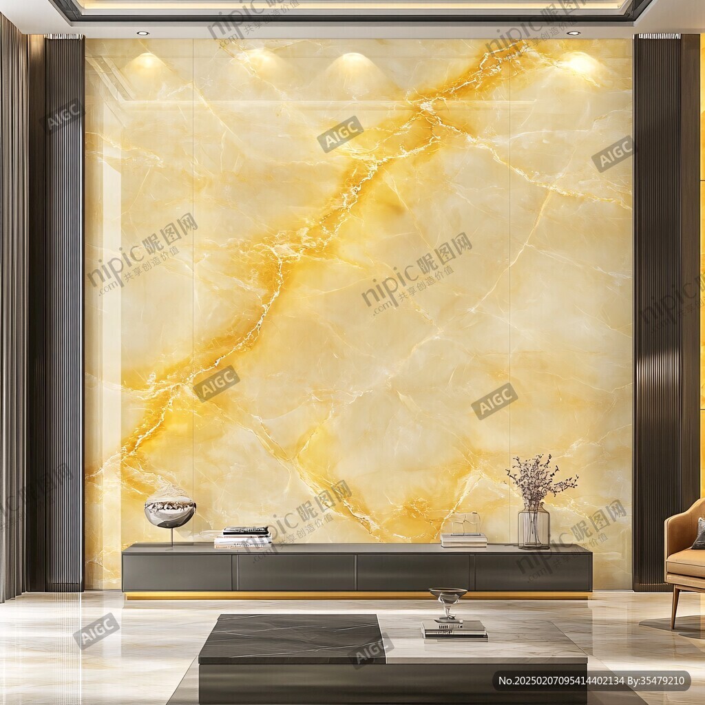 金色大理石瓷砖背景墙