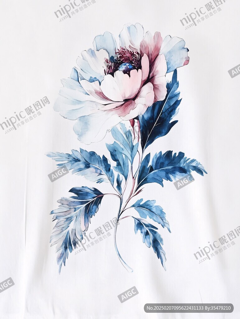 水彩汉服印花