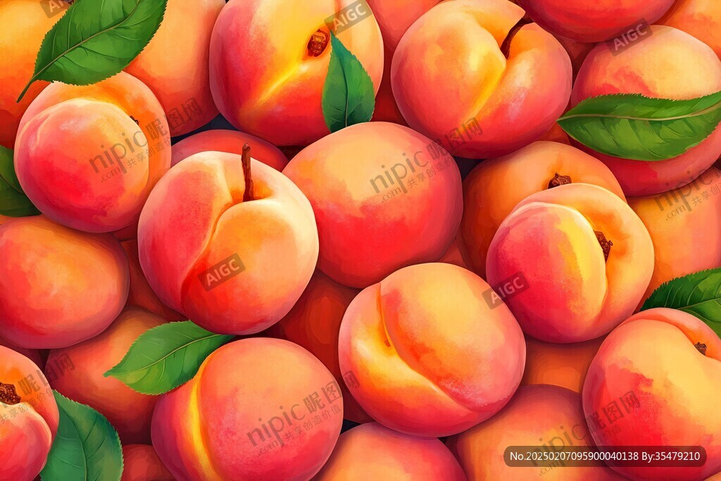 水蜜桃插画设计