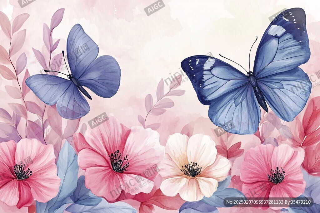 蝴蝶花插画
