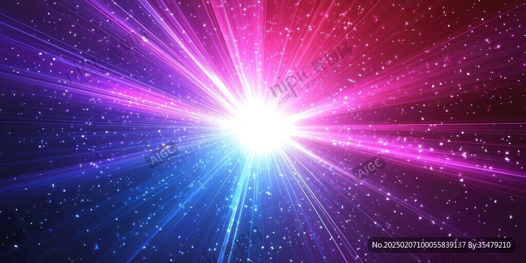 蓝紫色梦幻发散射线