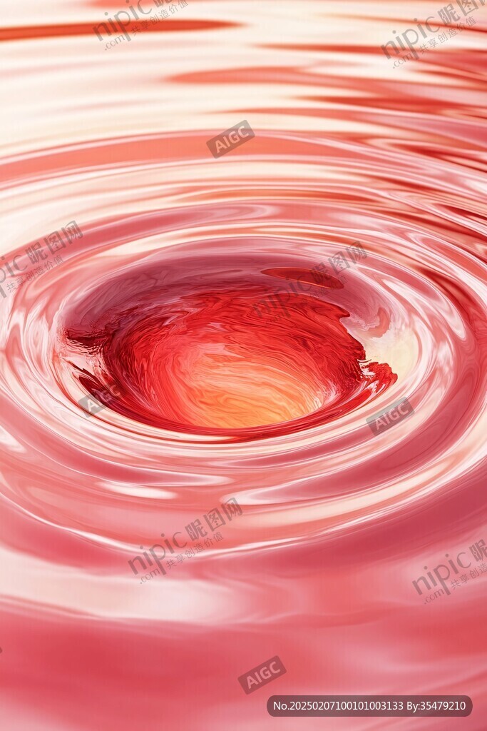 红色水波纹
