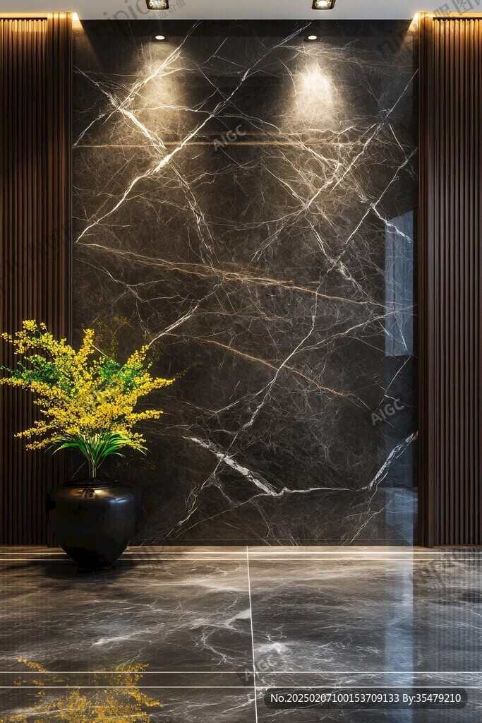 极简金箔石根线条对拼