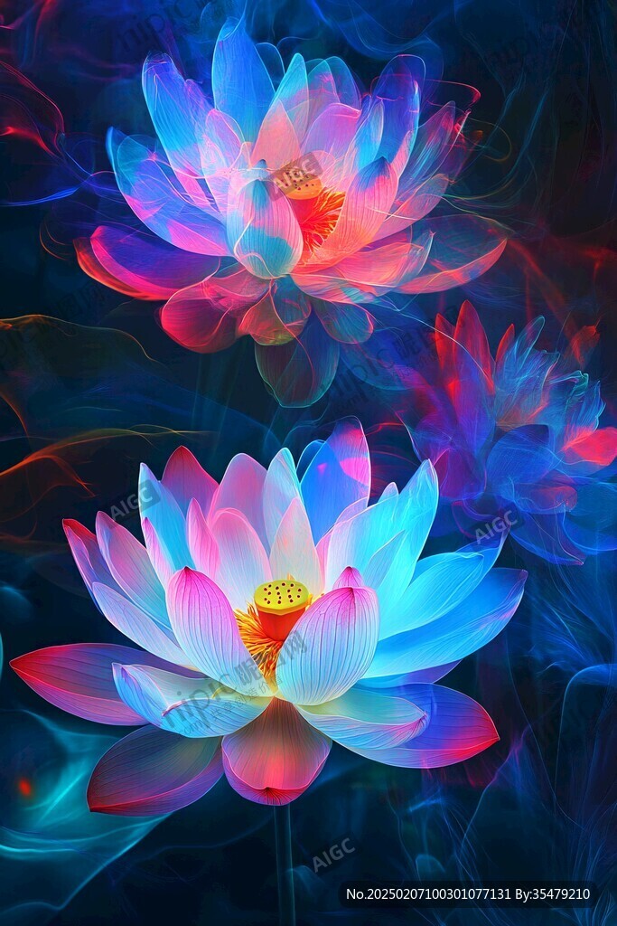 另类色彩荷花