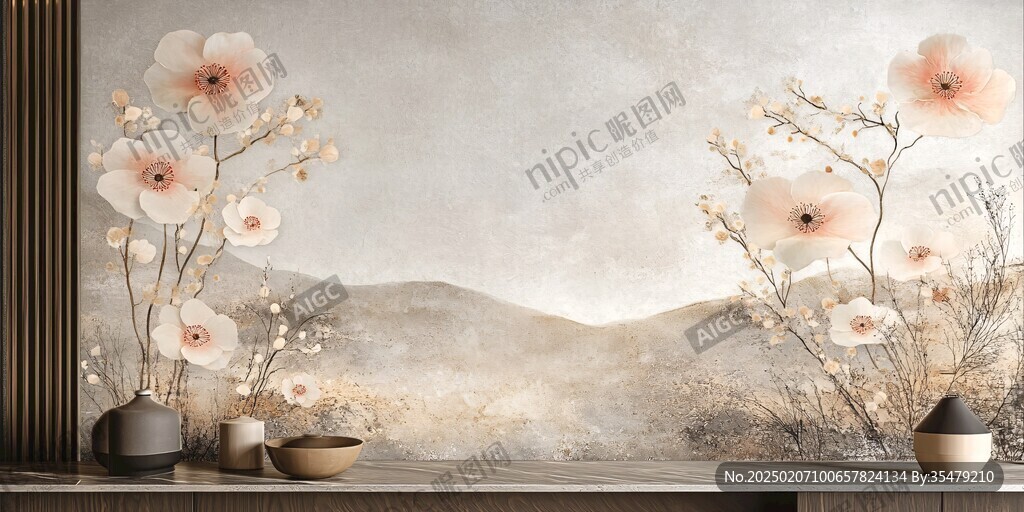 梅花轻奢背景墙