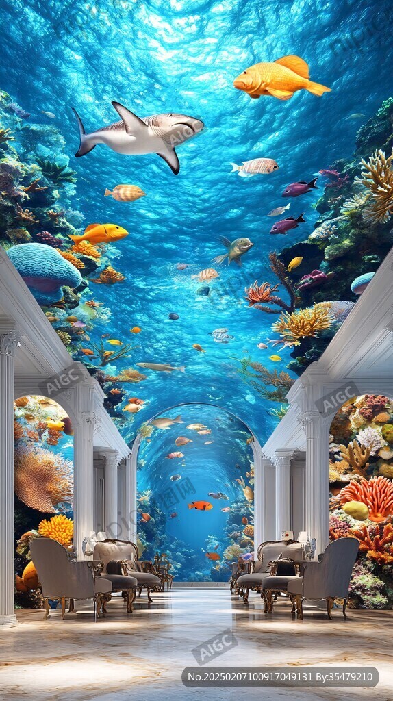 3d海底世界地板画