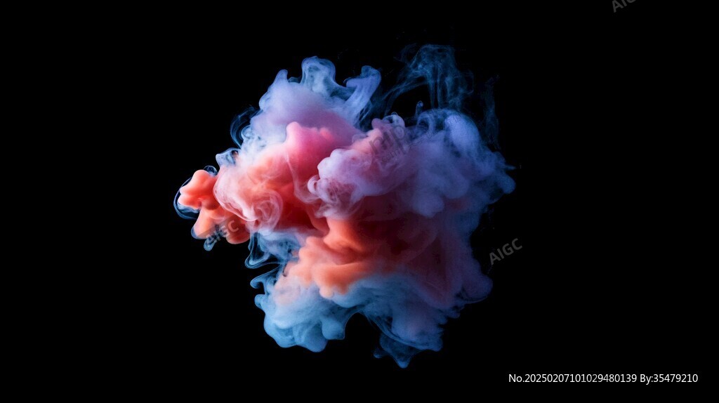 彩色烟雾晕染梦幻墨迹