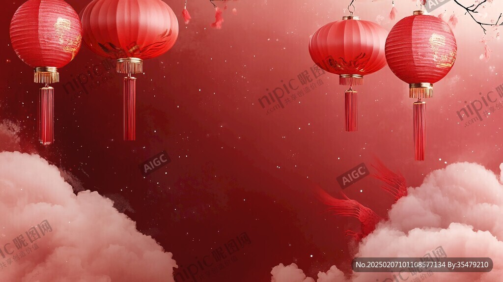 红灯笼春晚背景