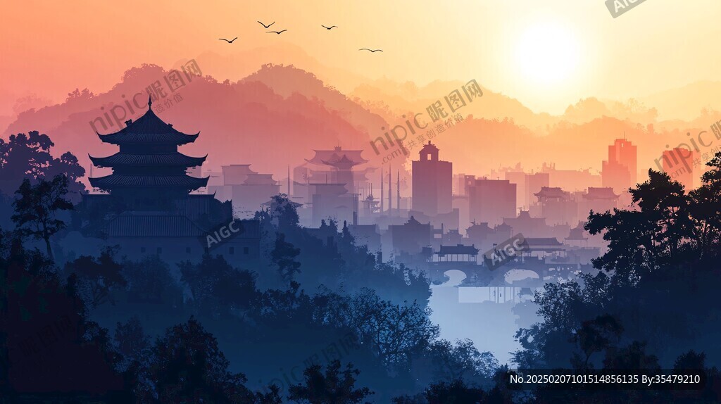 鸡鸣阁背景