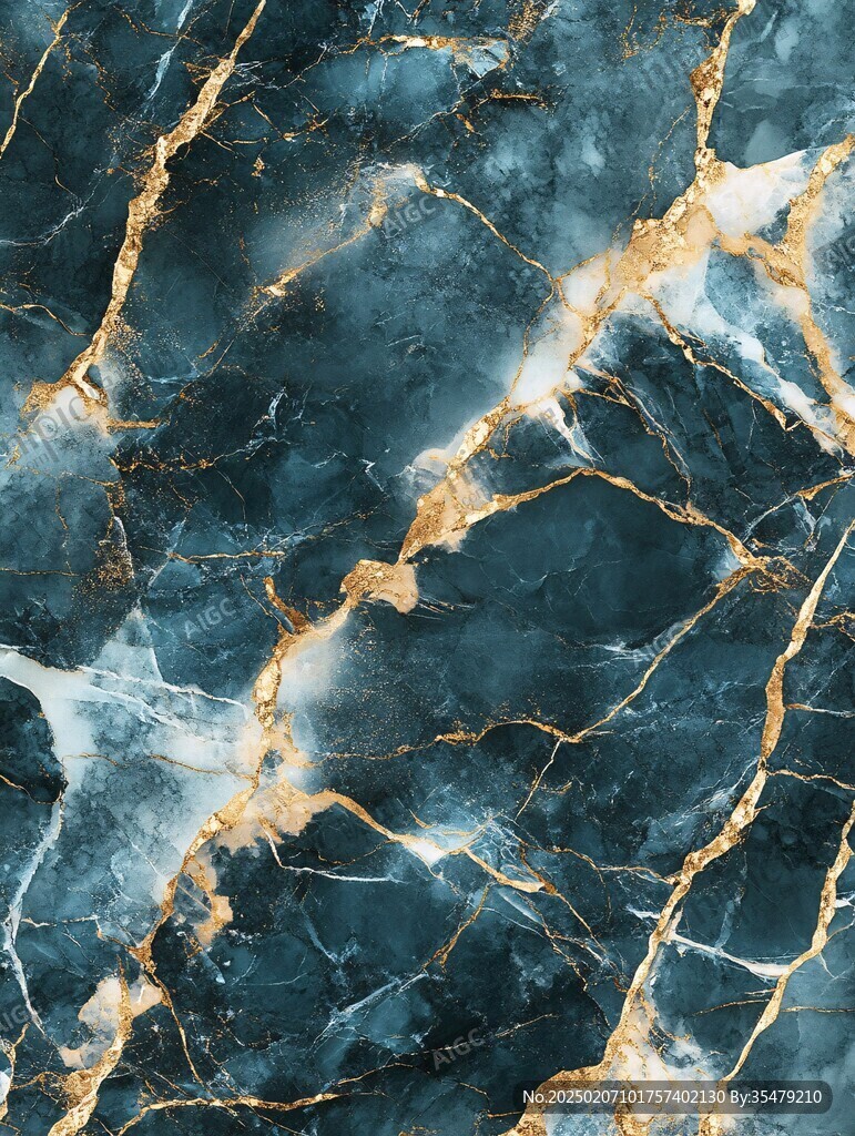 蓝色透光大理石装饰画