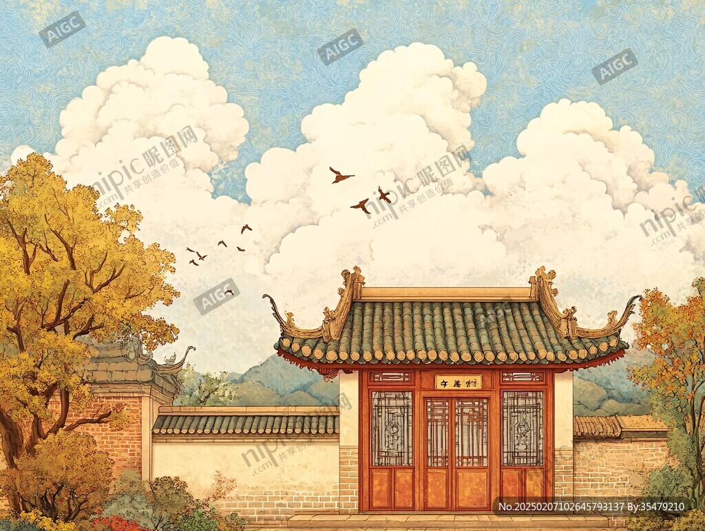 天一阁插画