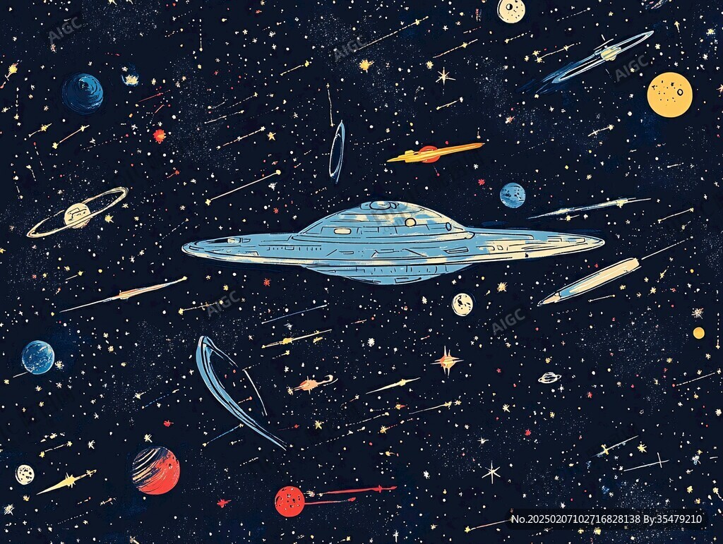 宇宙手绘插画