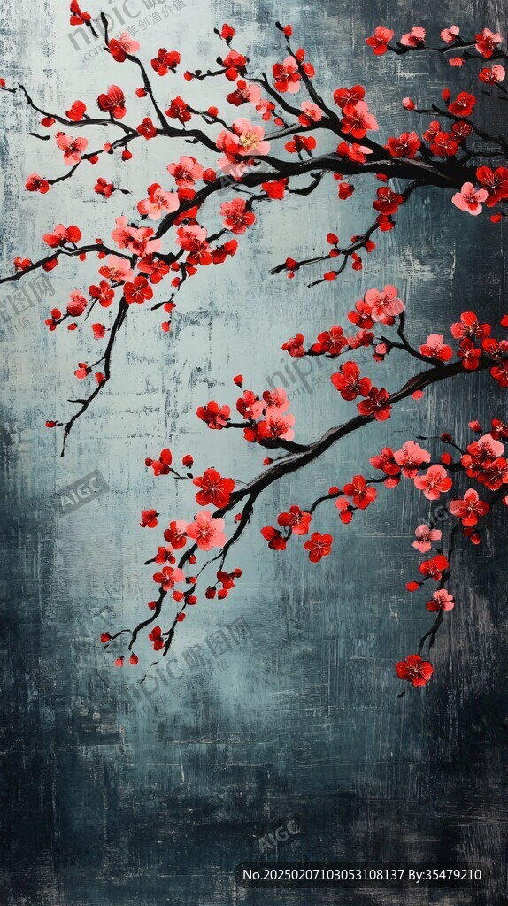 禅意梅花装饰画