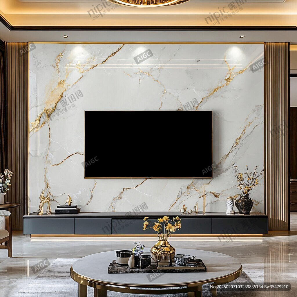 轻奢大理石背景墙