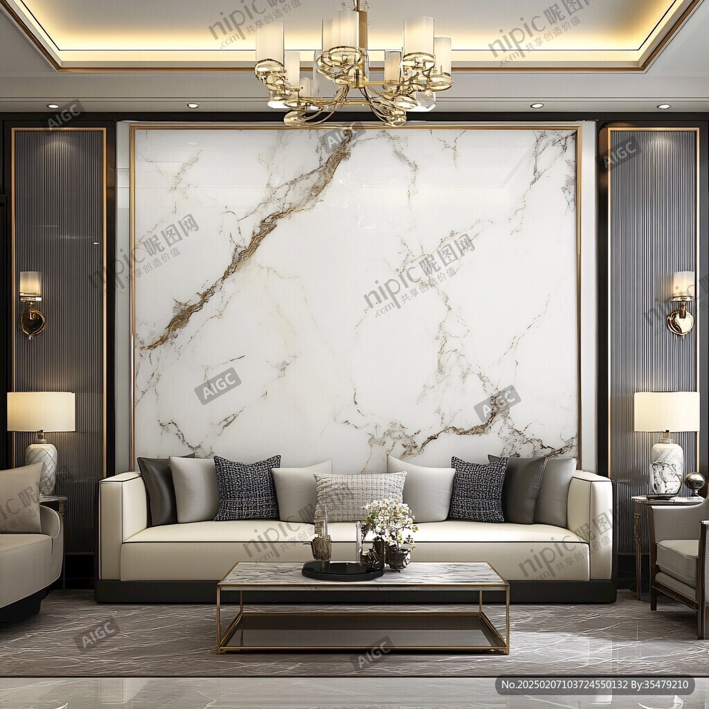 轻奢大理石背景墙