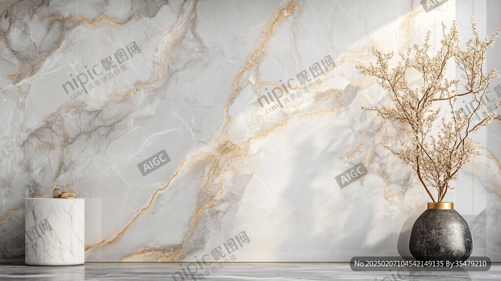 极简金箔石根线条对拼