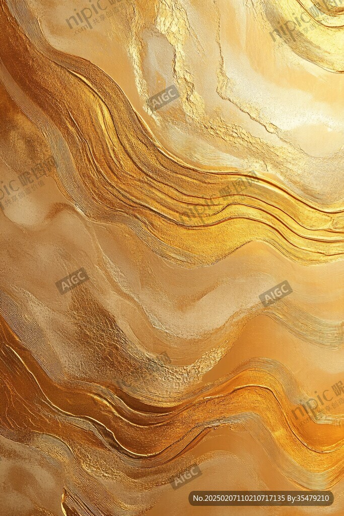 金色抽象流体纹理背景