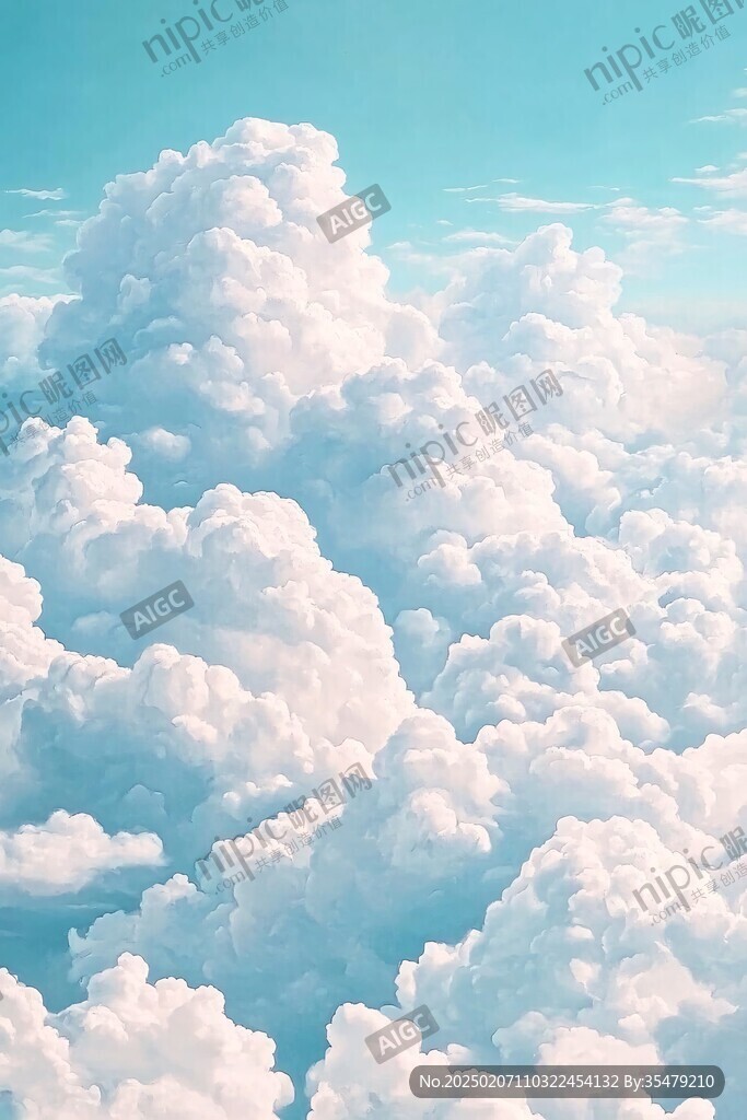 浪漫动漫洁白云朵