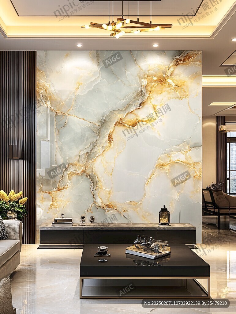 现代北欧大理石背景墙