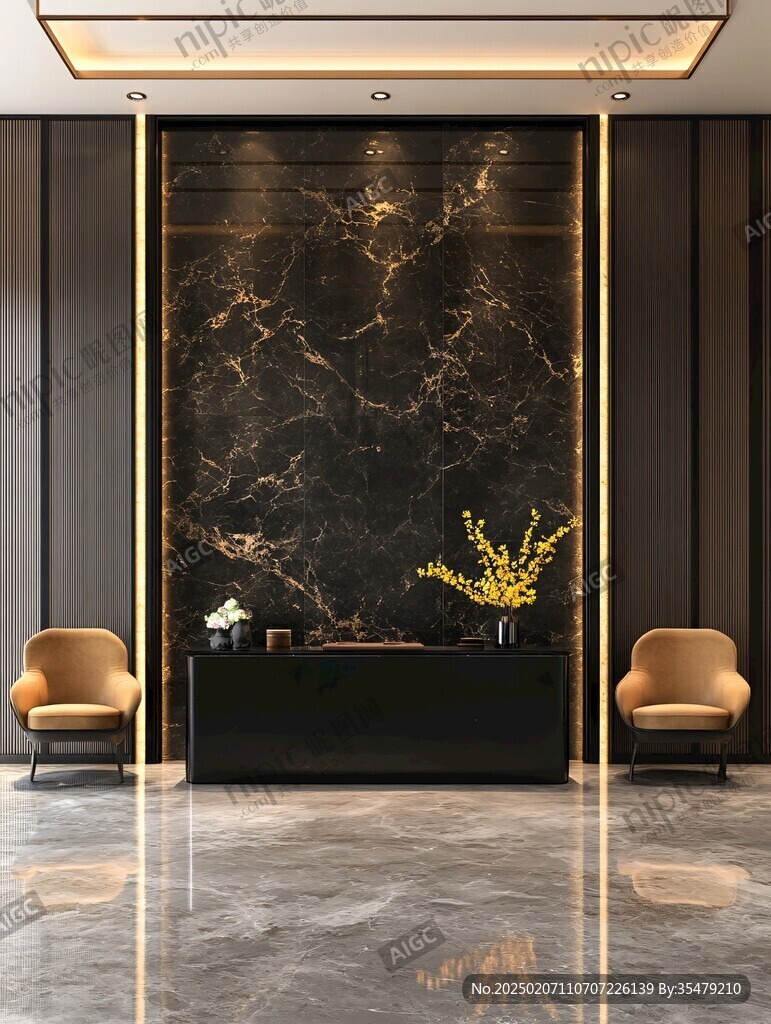 极简金箔石根线条对拼