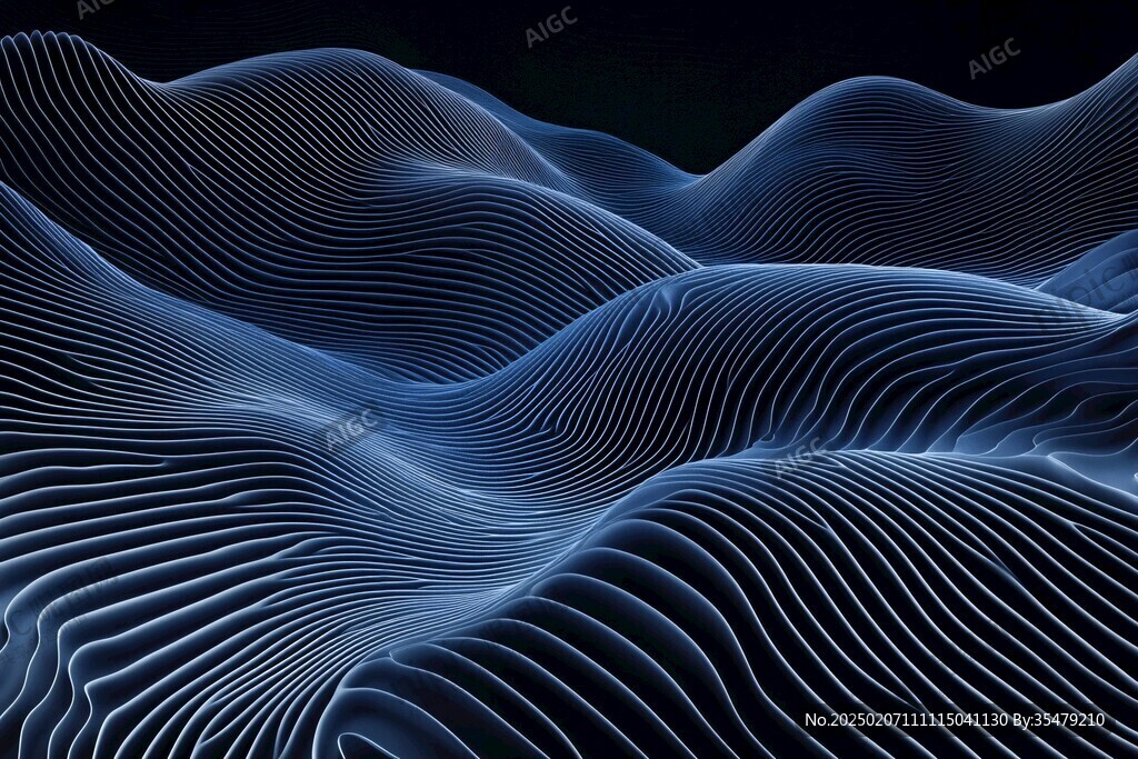 3d波浪线弧线弧形山