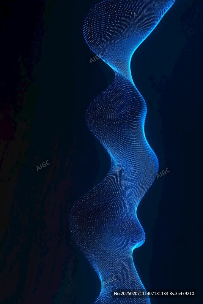 蓝色弯曲唯美科技