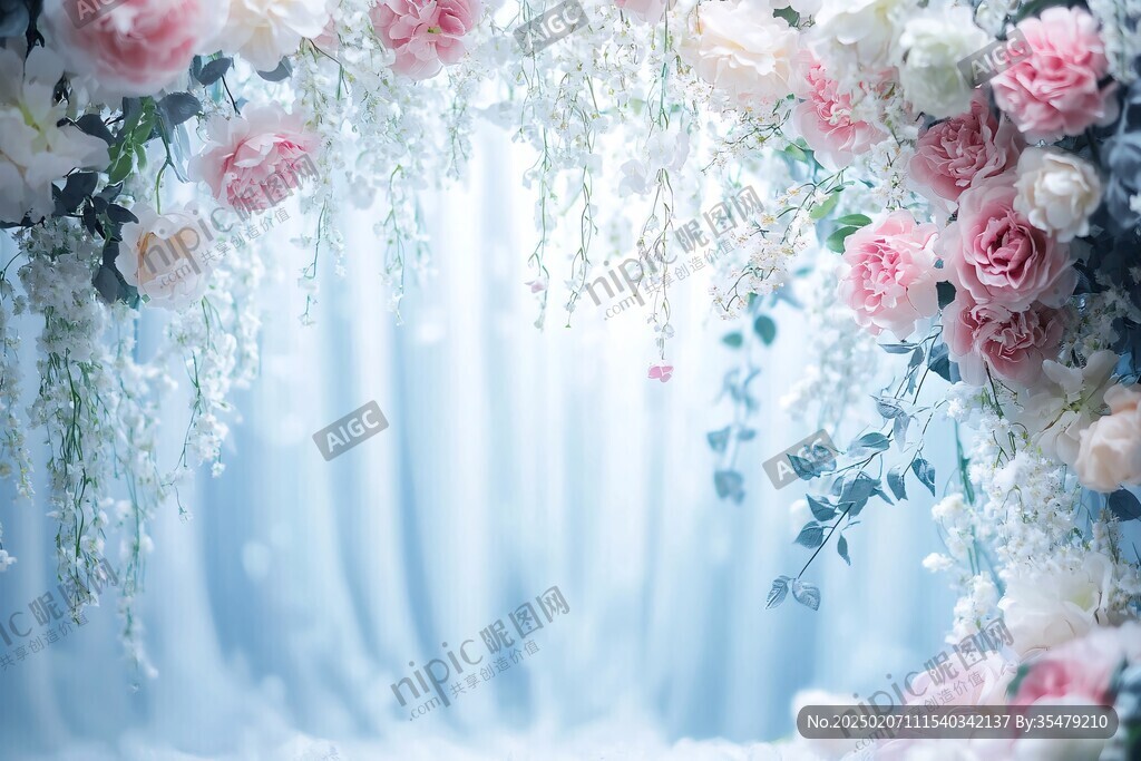 梦幻花背景婚礼