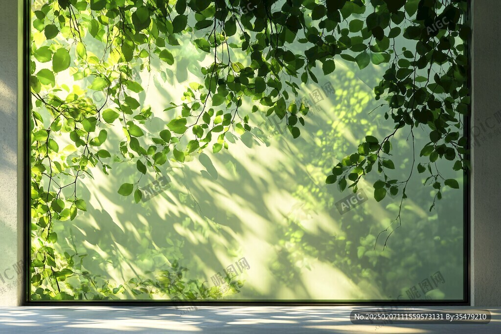 绿叶阳光背景墙