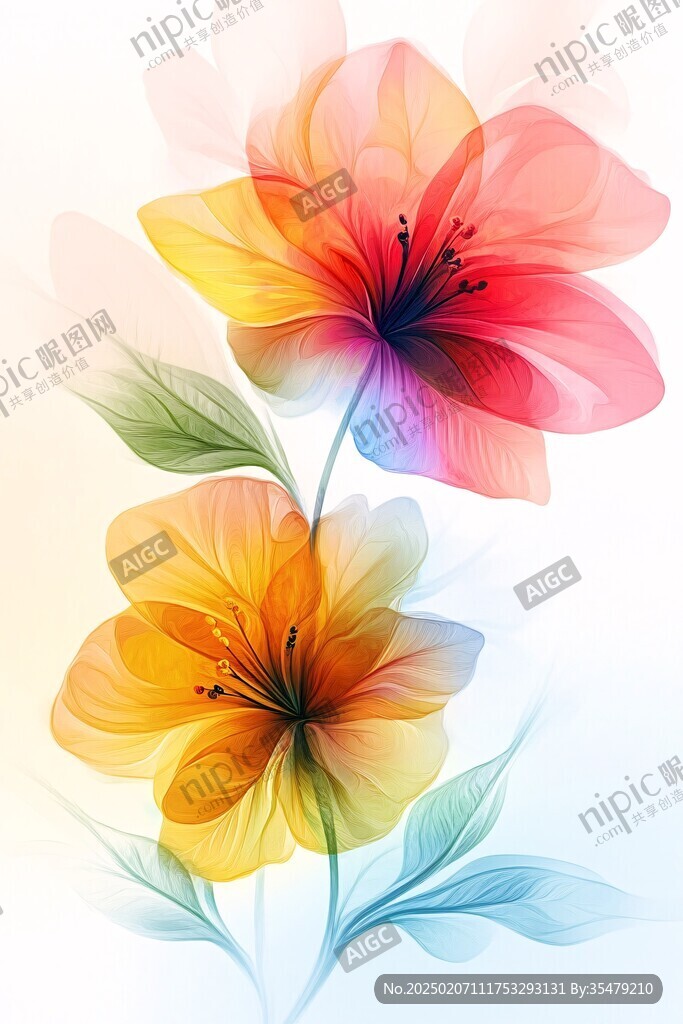 渐变风花朵