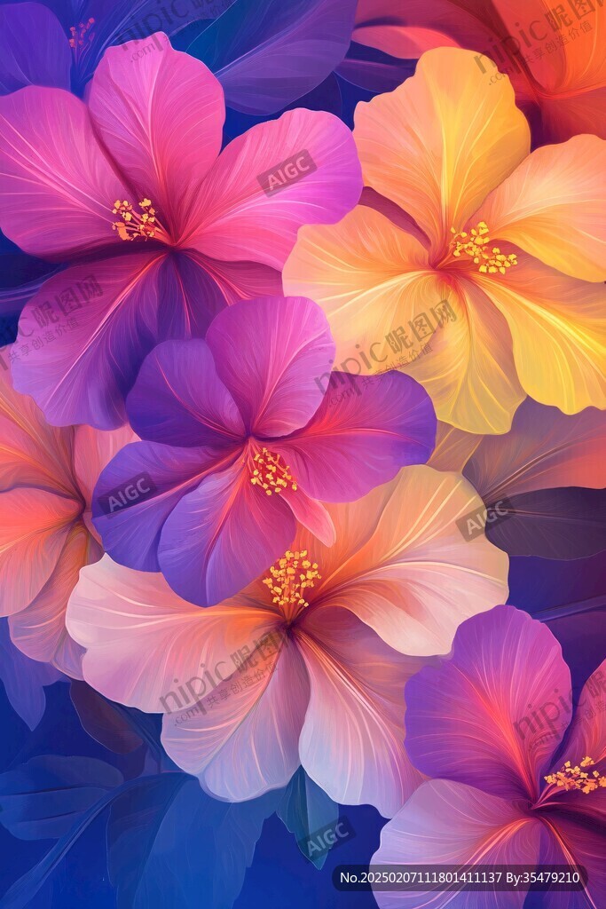 渐变风花朵