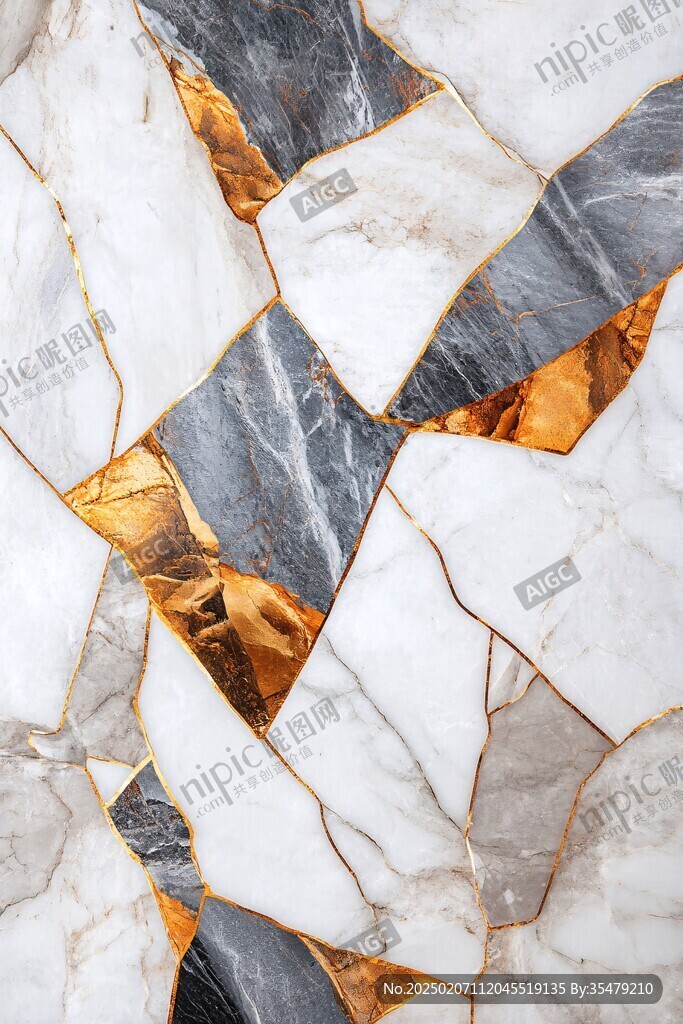 金色大理石对拼背景