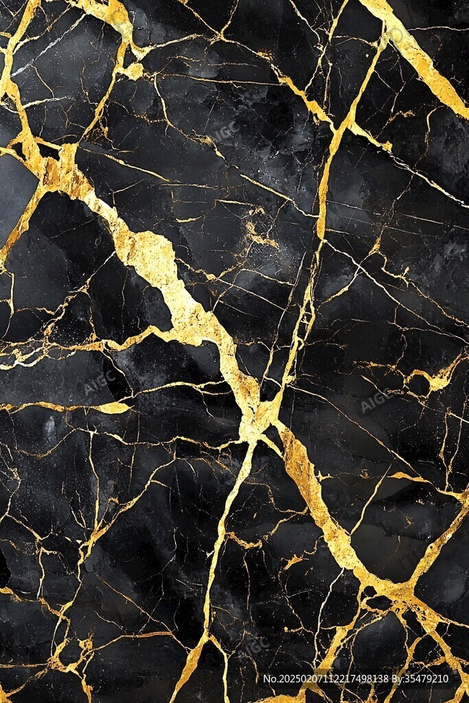 黑金色裂纹透光大理石